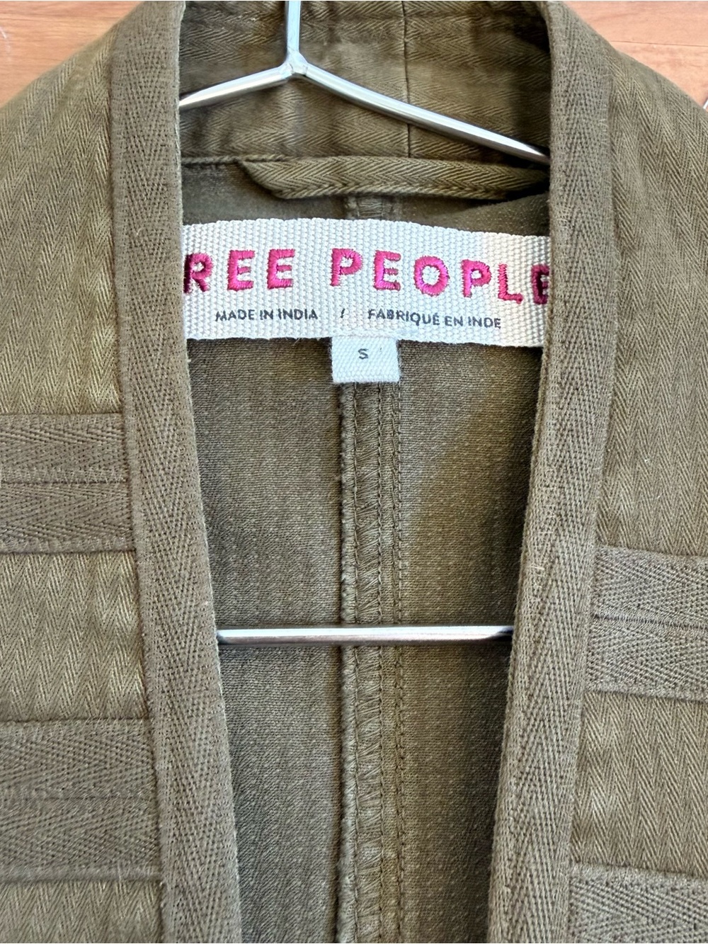 Free People Olive Military-Style Button Vest Small - Picture 2 of 4